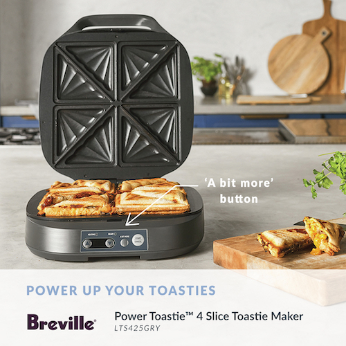 Breville’s the Power Toastie™ 4-Slice Toastie Maker (LTS425GRY)