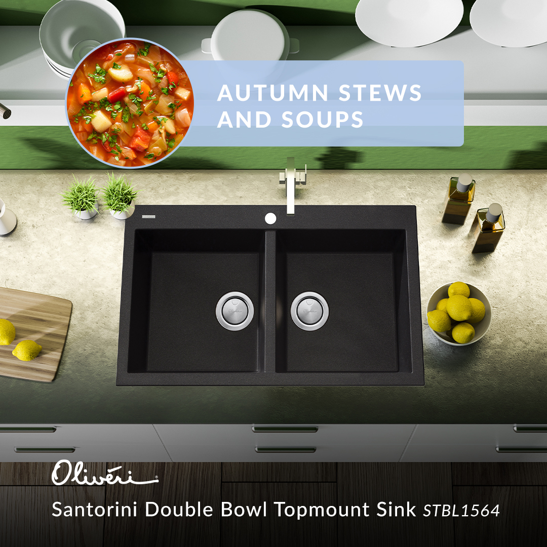 Oliveri Santorini Double Bowl Topmount Sink 