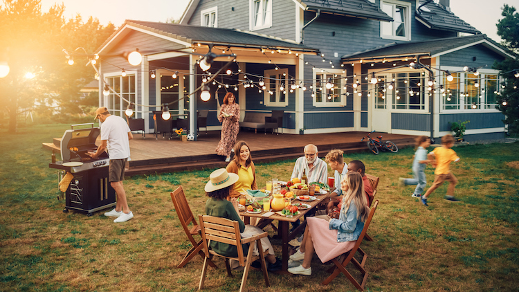 Stylish outdoor dining setup