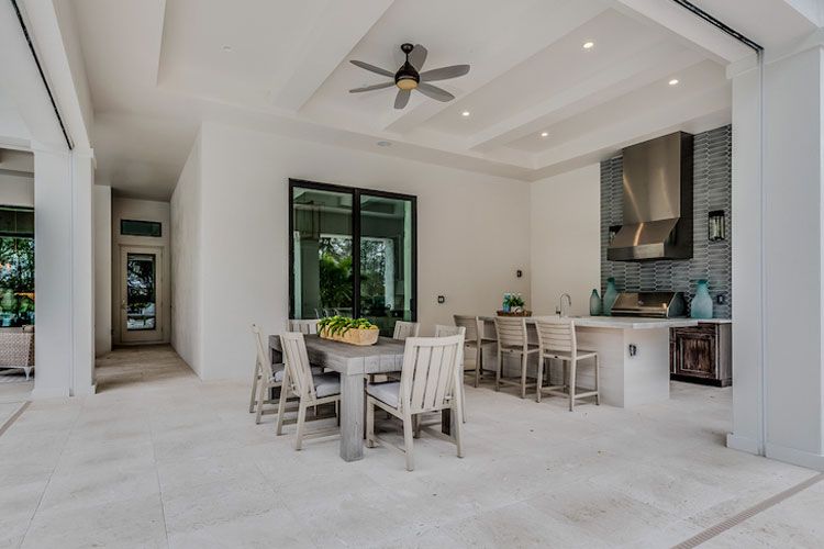outdoor dining area or a built-in BBQ